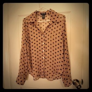 Polka Dot Sheer Button-up